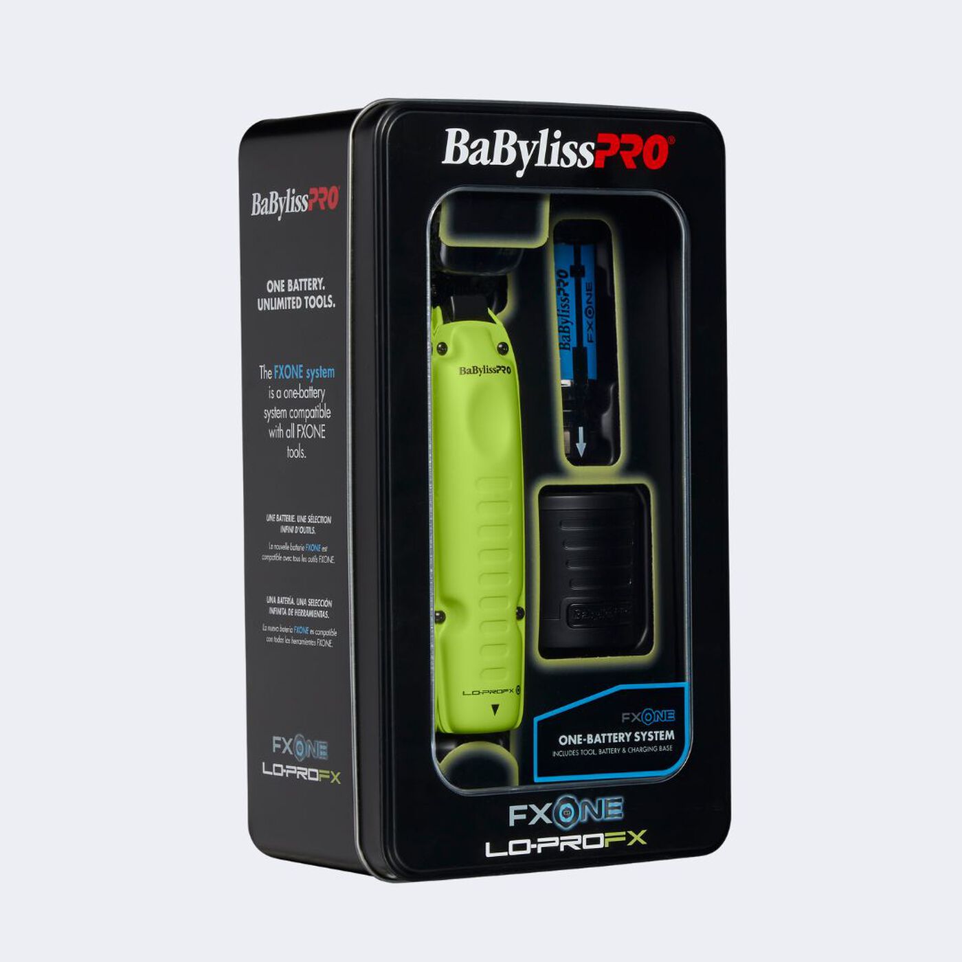 BaBylissPRO® FXONE™ Lo-ProFX Limited Edition Neon Yellow Trimmer (Kit Includes Charging Base & Battery) BaBylissPRO® FXONE™ Lo-ProFX Limited Edition Neon Yellow Trimmer (Kit Includes Charging Base & Battery)