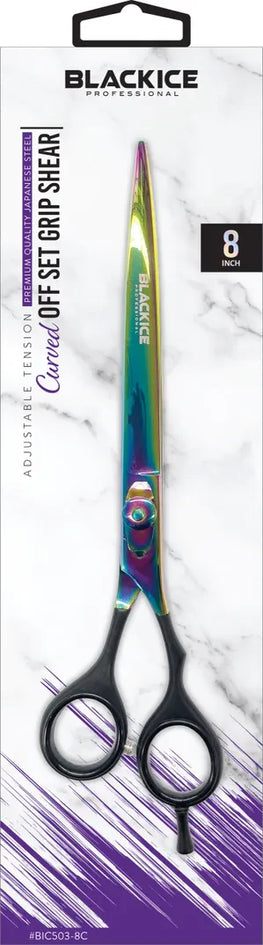 BLACK ICE Curved Off Set Grip Holo & Black 8" Shear