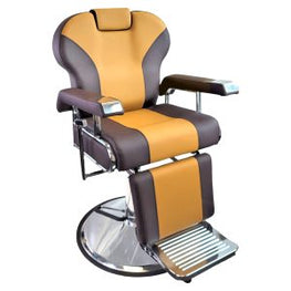 PARIS Heavy Duty Barber Chair Brown + Yellow